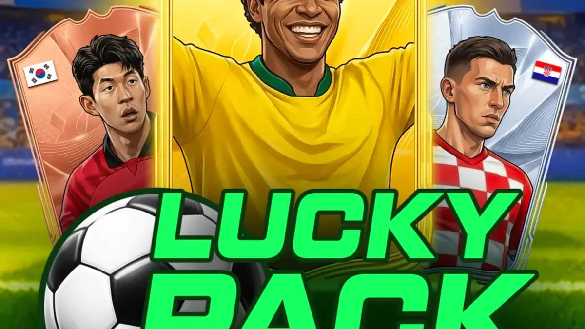 Lucky Pack 2026 Cup slot machine interface featuring football theme