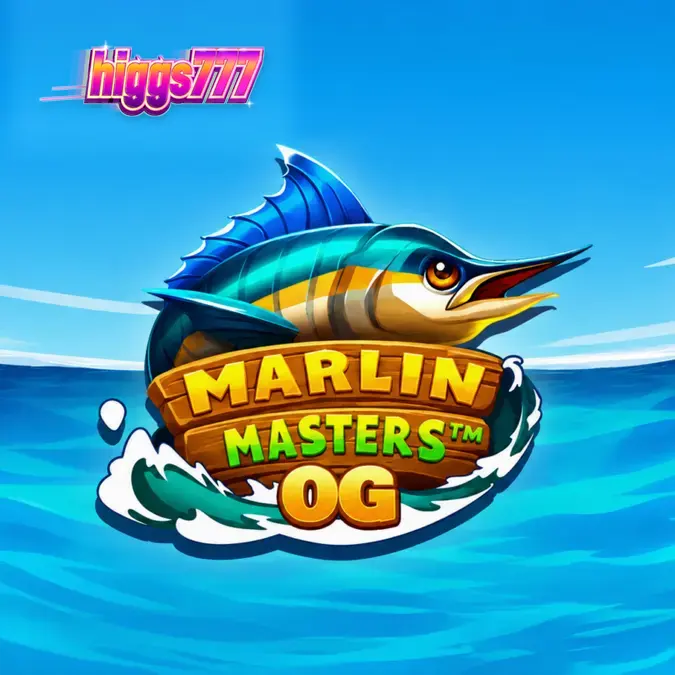 Tampilan layar permainan slot Marlin Masters OG dengan simbol ikan marlin dan nelayan yang aktif.